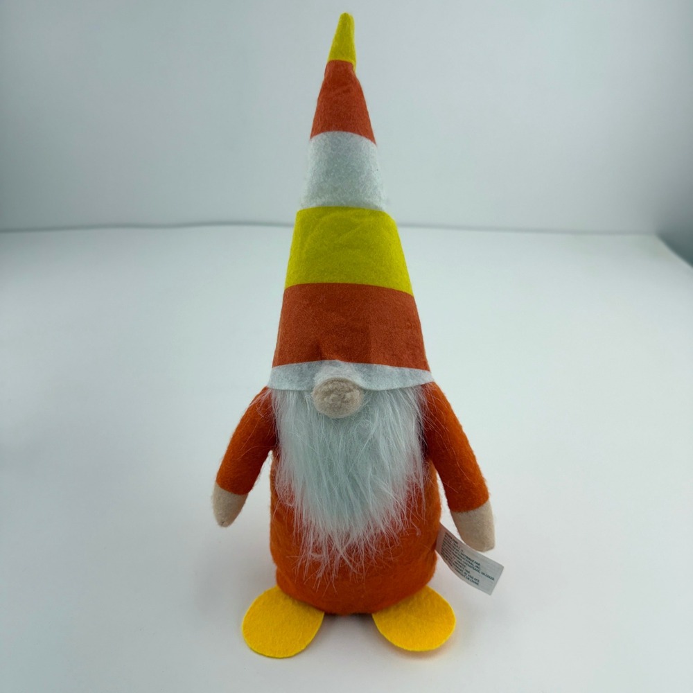 Greenbrier International Halloween Candy Corn Gnome Plush Fall Decor 13.5in